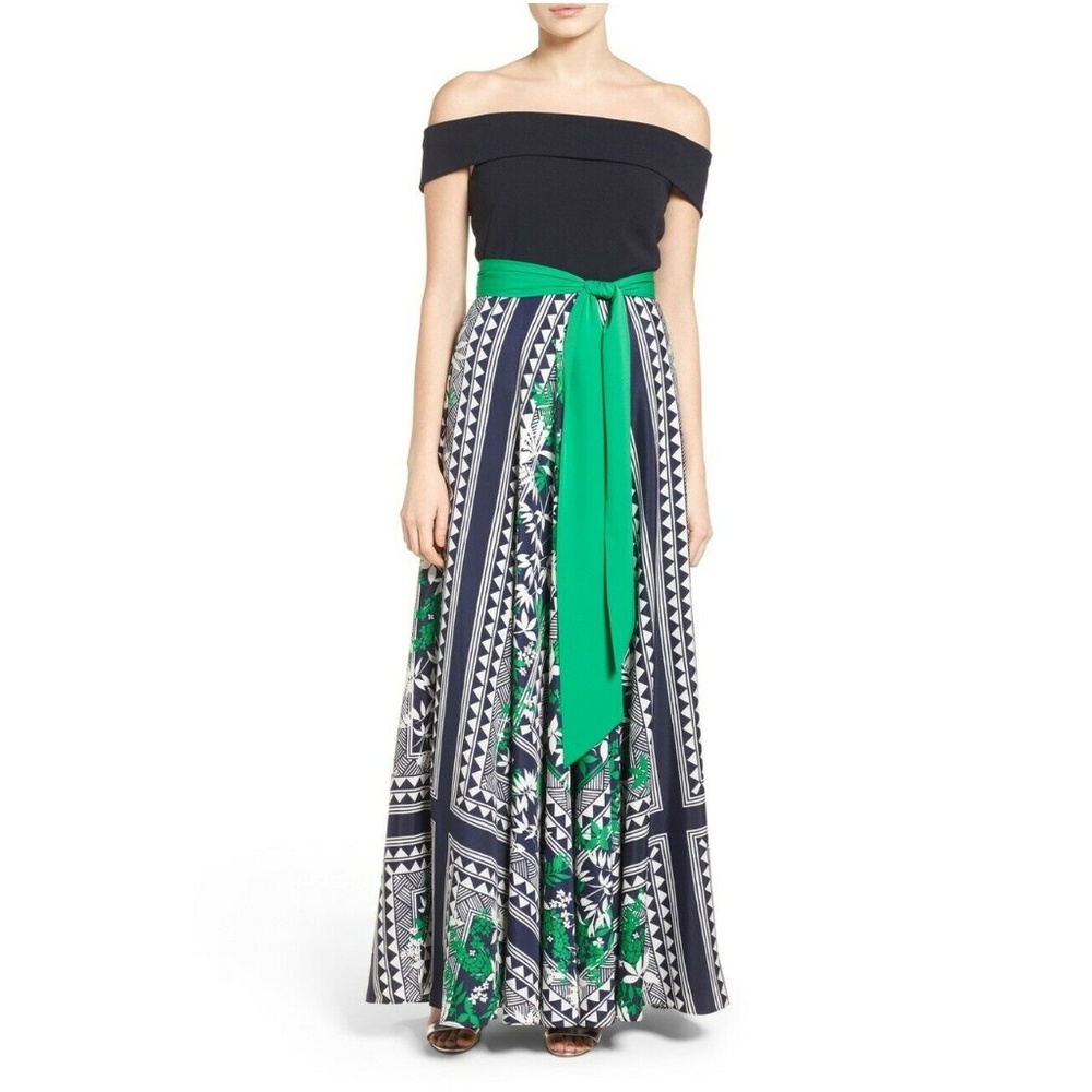 Off the Shoulder Gown Floral Tribal Dress MAXI